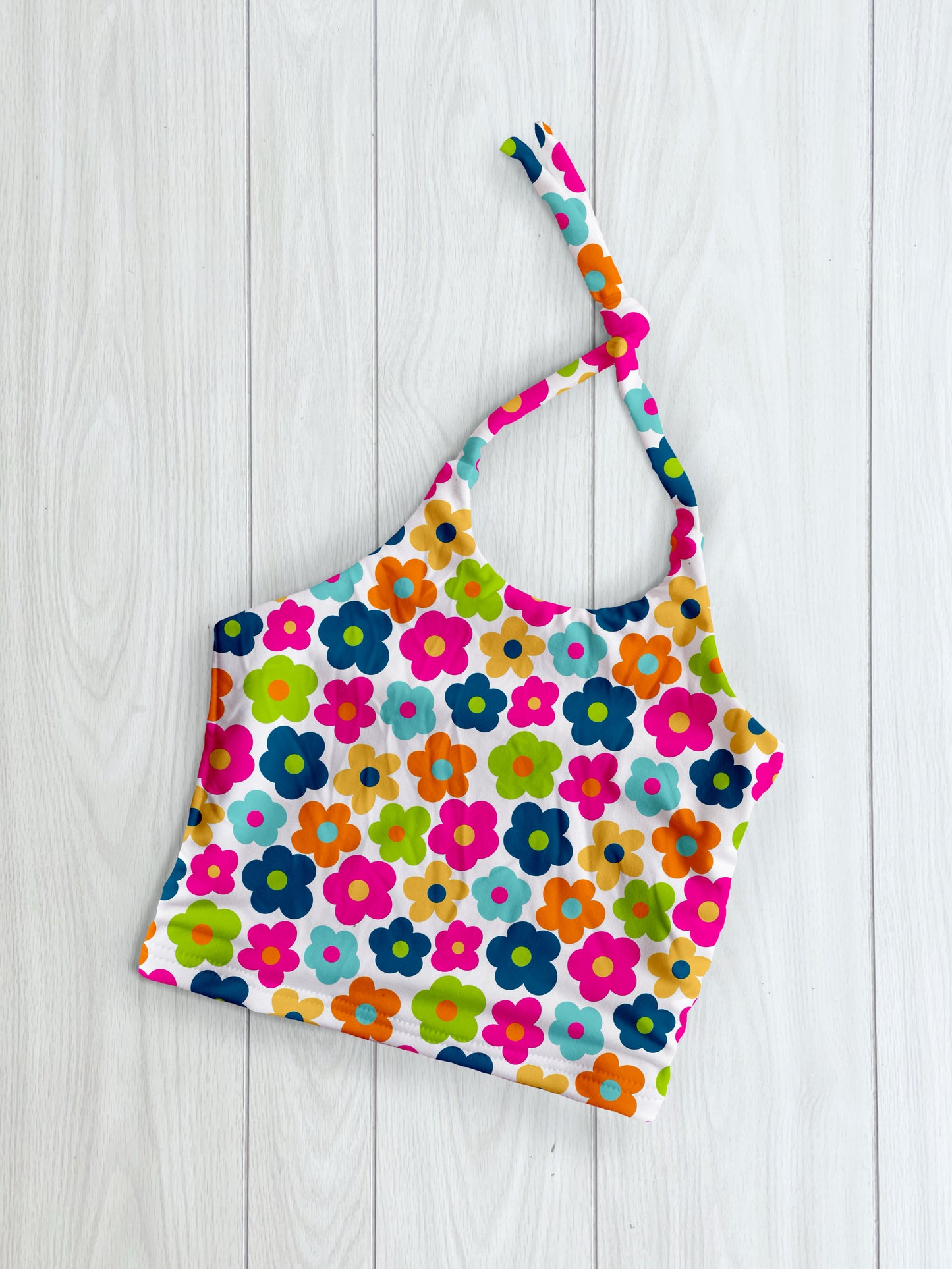 PRINTED HALTER CROP