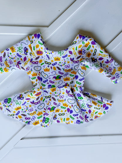 12M PEPLUM 3/4 MARDI GRAS| RTS