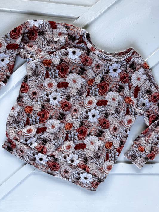 18M LIGHTWEIGHT SWEATER BROWN FLORAL |RTS