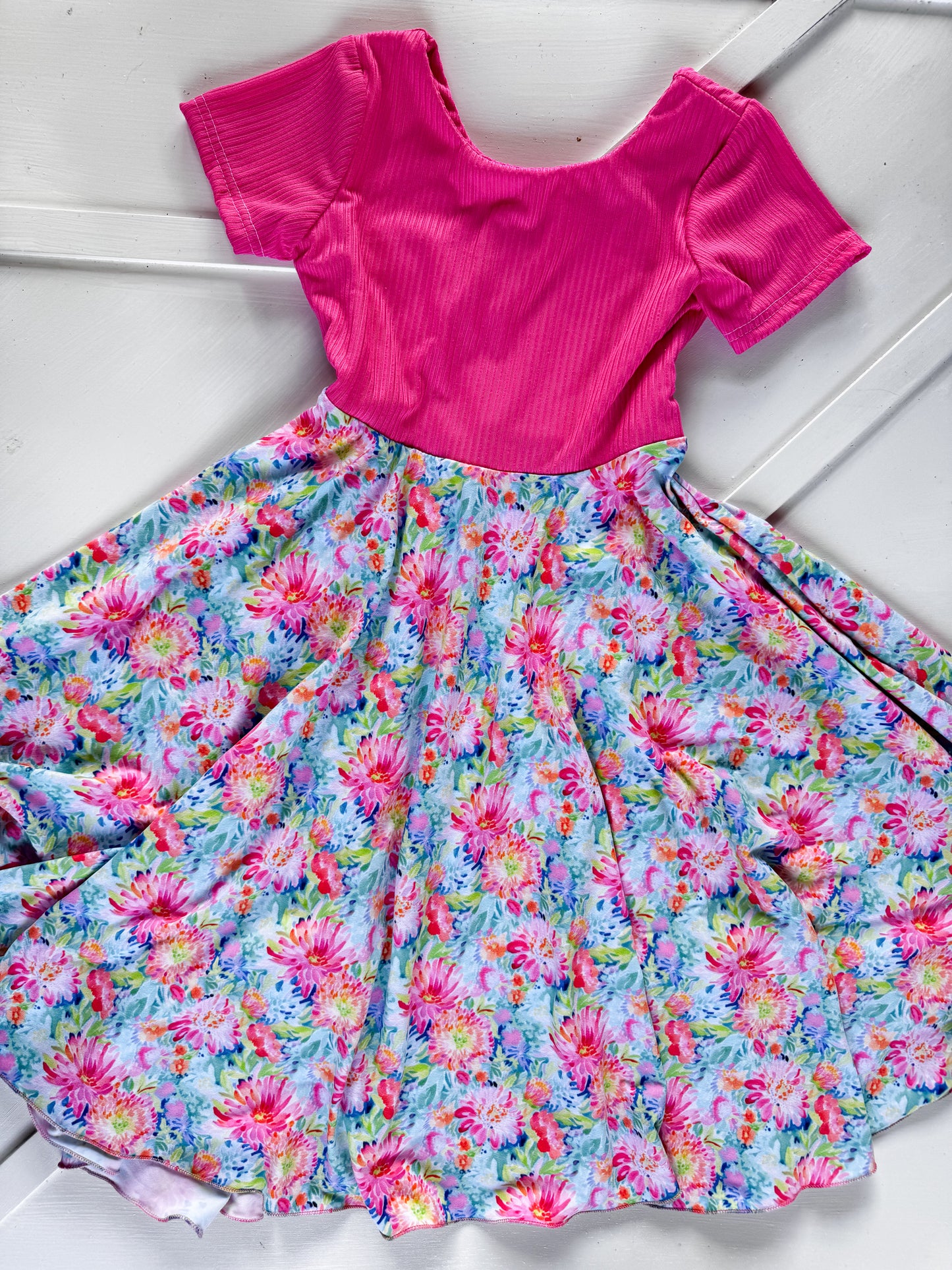 2T MAXI DRESS HOT PINK FLORAL|RTS