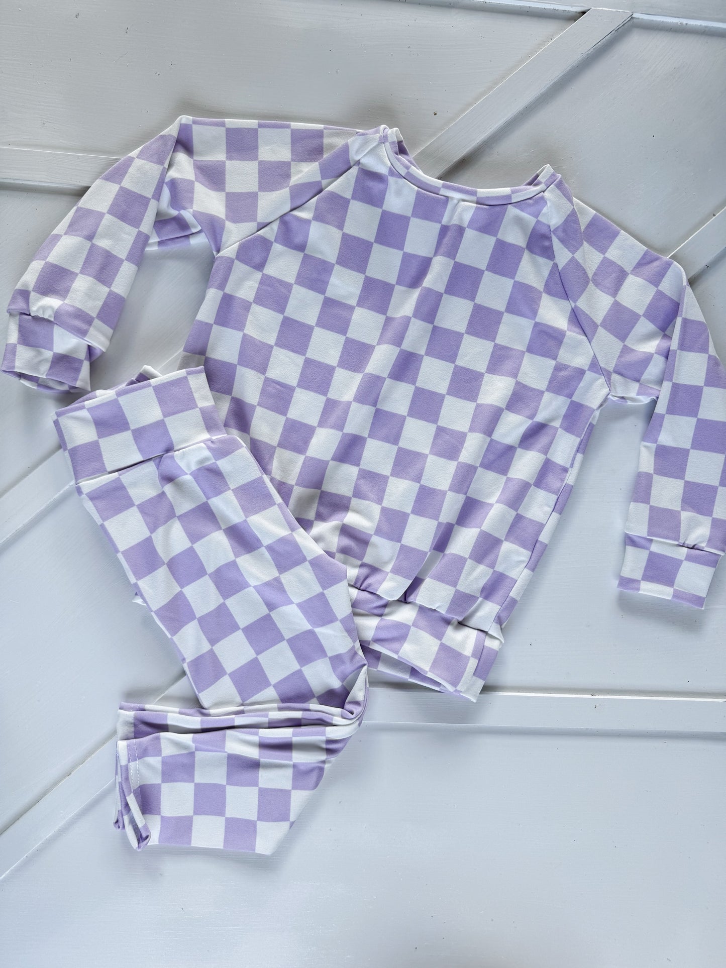 2T LOUNGE SET PURPLE CHECK|RTS