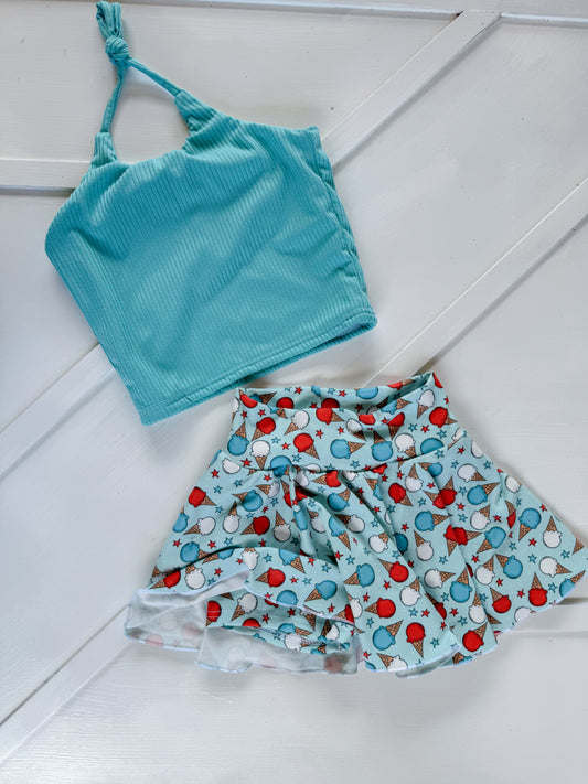 3T CROP AND SKORT SET 4TH| RTS