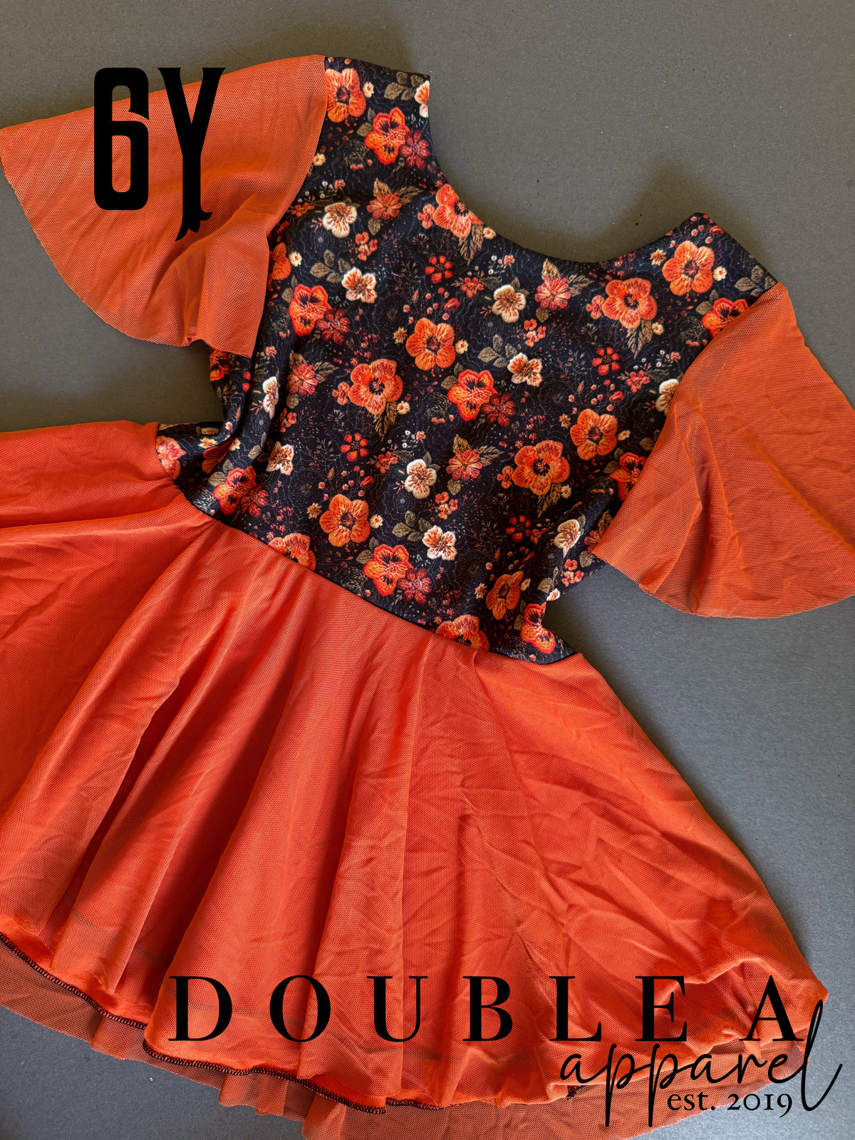 6Y Spiderweb Floral Peplum