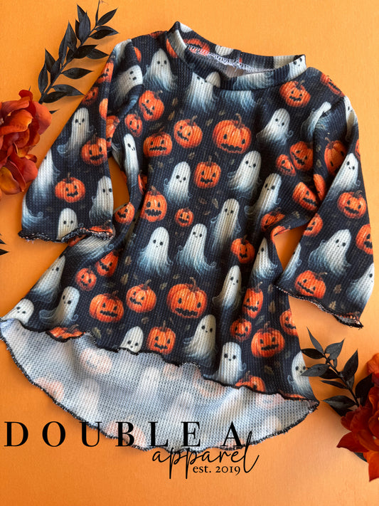 12M Pumpkin Waffle Knit Top